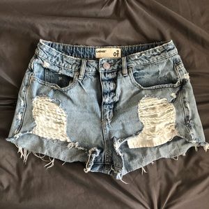 Garage Distressed Denim Shorts